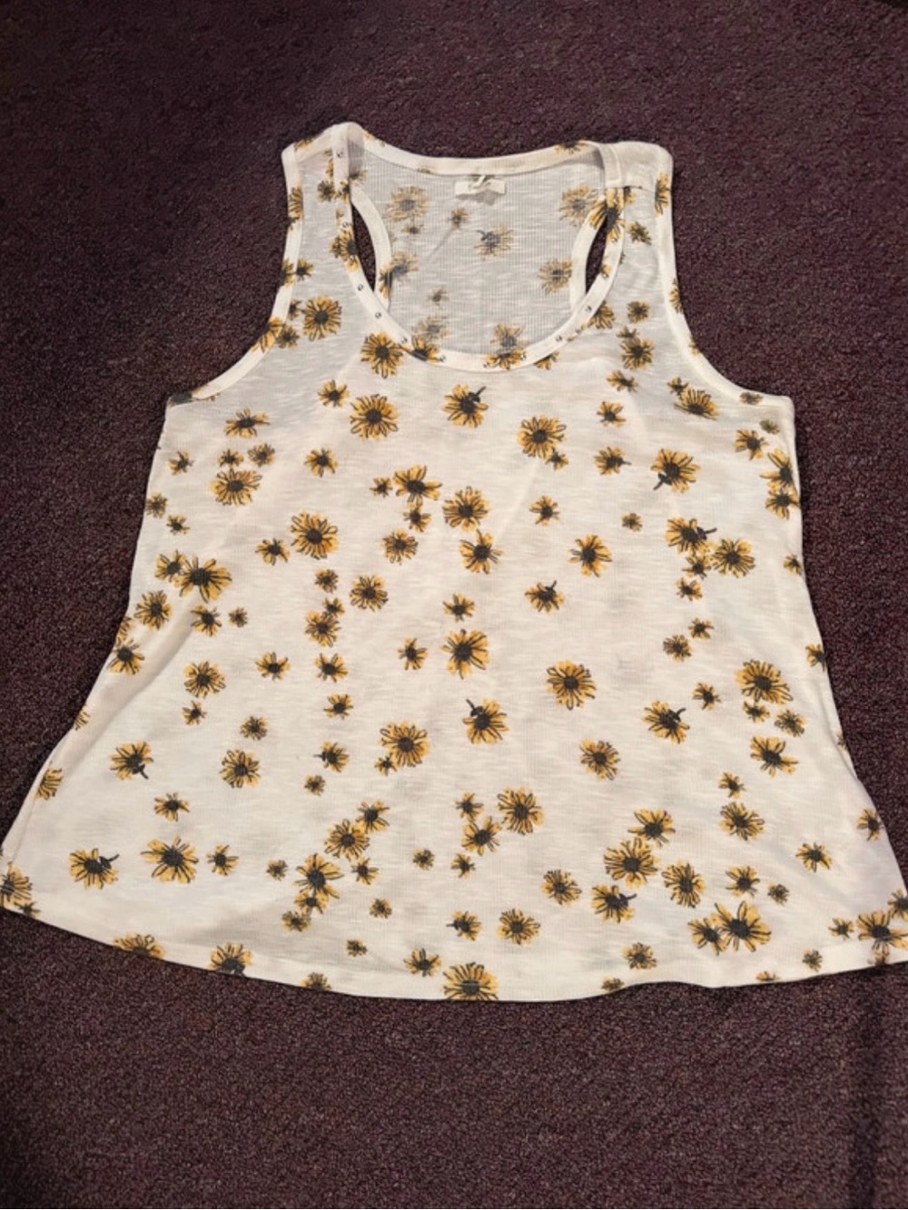 Maurice’s Sleeveless White Daisy Print Tank Top - 1X